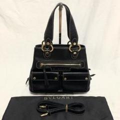 美品 ブルガリ マキシレッタレ フロントロゴ 2way レザー ハンドバッグ