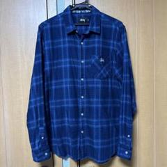 美品 00s OLD STUSSY オンブレチェックシャツ L 開襟 半袖 90 美品 00s OLD STUSSY オンブレチェックシャツ L 開襟 半袖 90