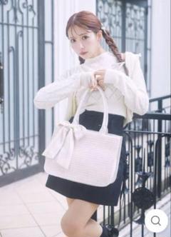 MISTREASS ロゴリボン ツイード トートバッグ 新品タグ付き♡ミストレアス♡ロゴリボンラメツイードトート