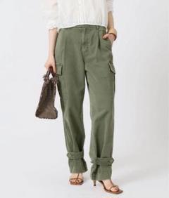 B6751■美品■IENA イエナ コットン カーゴ パンツ カーキ 36 IENA（イエナ）の「コットンツイルカーゴパンツ（その他パンツ