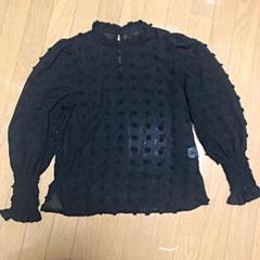 シースルーブラウス 黒 ドット柄 DHOLIC