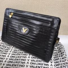 【新品】MARIO VALENTINO レザー クラッチバッグ ブラック