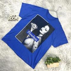セクシー美女 フォトTシャツ Flawless ブルー系