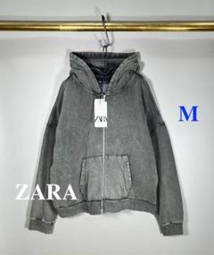 ☆新品/ドイツ輸入品/ZARA/ウォッシュ加工ZIPフーディ/Mサイズ