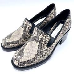良品✨ステラマッカートニー パンプス ヒール ローファー パイソン柄 35.5