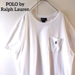 ポロバイラルフローレン 胸ポケ刺繍 ビッグTシャツ LL 白