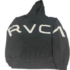 RVCA ルーカ　プルオーバーパーカー　アーチロゴ　刺繍　黒　M