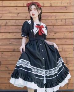 ワンピース マリン風 セーラー風ワンピース セーラー ワンピース セーラー服 ワンピ 長袖 セーラーカラー セーラー衿 Onepiece ふんわりの中古 未使用品を探そう メルカリ
