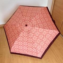 コーチ COACH 折りたたみ傘 シグネチャー ピンク（極美品