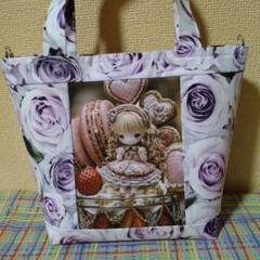 激レア女の子パネル生地　ハンドメイド　ミニバック 激レアねこと女の子パネル生地 ハンドメイド