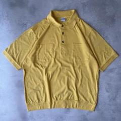 90s ヴィンテージ ポロシャツ 半袖 イエロー デザインポロ USA XL