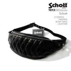 schott ボディウエストバッグ　廃盤希少品 Schott N.Y.C PADDED LEATHER BODYBAG レザーボディーバッグ