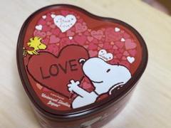 スヌーピー ハート 赤 空缶 空き缶 お菓子缶 バレンタイン