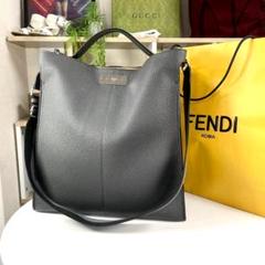 超美品 FENDI ピーカブー エックスライト フィット レザー グレー