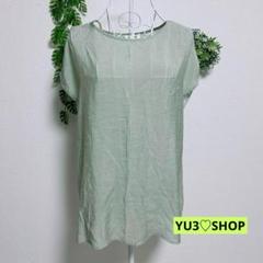 ローズファーム 半袖シャツ シアー シンプルデザイン 薄緑色 M