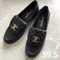 CHANEL シャネル ターンロック グレー レザー ローファー シャネル ココマーク ターンロック 24S レザー ローファー 35C