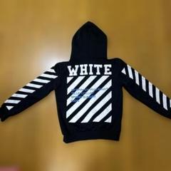 Off White ブラックフード付きパーカー