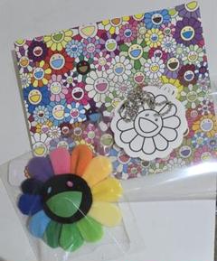 花の形ラバーキーホルダー グレー・ブラック 村上隆　もののけ　未開封 村上隆もののけ京都展 ラバーキーホルダー 風神 雷神 新品 2