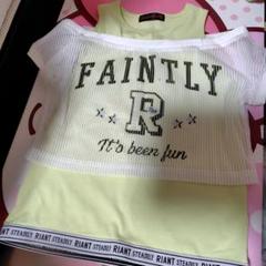 しまむらキッズ半袖シャツ 肩出しシャツ レイヤードTシャツ