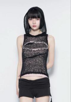 cherie tulle tops(黒×ベージュ)/ MELT THE LADY Melt the lady cherie tulle tops