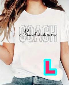COACH Madison ロゴ 大人気！Tシャツ ホワイト L可愛いさ抜群！
