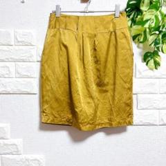 グランターブル　タイト ミニスカート　美品　Ｍ　黄色　光沢　女っぽ　お洒落　上品