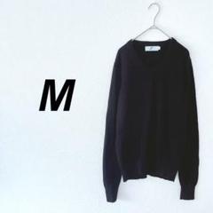 Vネック　スクールセーター　メンズ　ブラック　M 学校　通学　制服