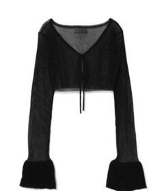 andmary Sheer ribbon cardigan アンドマリー ribbon onepiece×flare sheer cardigan set(M OFF WHITE