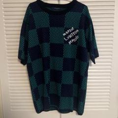 【立体感ジャカード】Louis Vuitton ダミエ クルーネックTシャツ LOUIS VUITTON ジャカードダミエショートスリーブコットンクルー