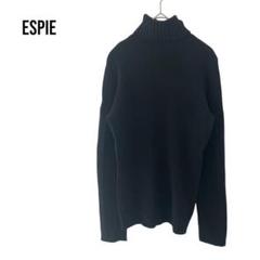エスピエESPIE ブラック　タートルネック　ウールカシミヤ　シンプル大きめL