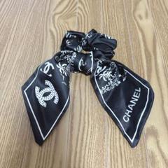♡CHANEL♡大人可愛いロゴのリボンシュシュ♡ 大人可愛い【CHANEL】 CCロゴ リボン シュシュ