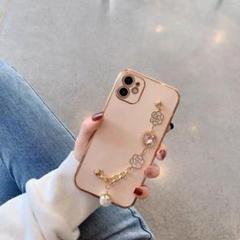 お花形のチェーンiphone14proケースピンク スマホケース