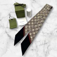 グッチ GG ばなにゃ ネックボウ リボンスカーフ ブルー イエロー ベージュ グッチ GUCCI ネックボウ リボンスカーフ gg ビー ハチ シルク