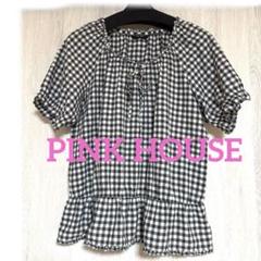 PINK HOUSE/ピンクハウス チェック柄 チュニック 半袖 フリル リボン PINK HOUSE｜リボンpt.チュニック | Rakuten Fashion(楽天
