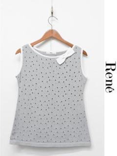 P230/ Rene ノースリーブニット リボン ストレッチ 34 グレー