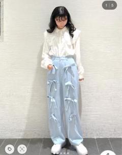 【新品 未使用品】merry jenny メリージェニー リボンスラックス 水色