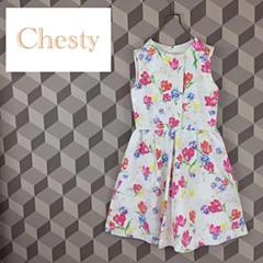 【Chesty】人気デザイン 花柄 総柄 ノースリーブ ワンピース チェスティ