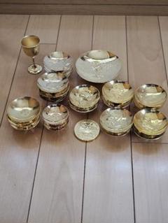 レア 未使用品】国鉄24KGP刻印入り 金杯 酒器 化粧箱入り 桐
