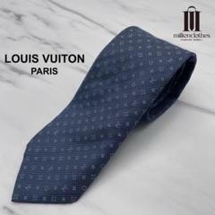 美品 LOUIS VUITTON ネクタイ モノグラム シルク ネイビー