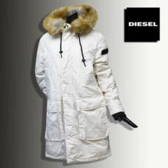 【 開梱 設置?無料 】 DIESEL ディーゼル 中綿ロングジャケット【ホワイト/M】美品 ジャケット・アウター
