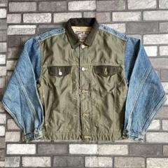 denim jacket nylon pattern short old M