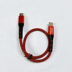 Type C Micro USB ケーブル 0.3M 30cm 充電ケーブル 赤
