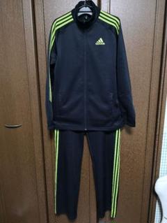 adidas ジャージ 上下 セット M 黒 蛍光イエロー サイズMサイズ