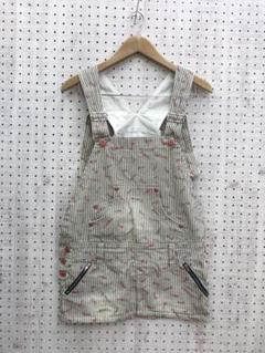 ポップギャル古着　BLUE MOON BLUE 英字×ストライプサロペットミニ