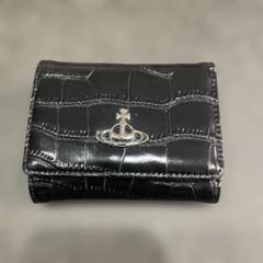 【新品未使用】　ヴィヴィアンウエストウッド 三つ折財布　黒　エナメル　がま口 Vivienne Westwood - Vivienne Westwood エナメル 財布 三つ折り