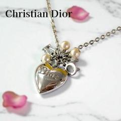 Dior ネックレス ハート シルバー パール ロゴ