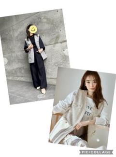 美品✨　stola. ストラ　ロングジレ　パール　グレー 美品✨stola. ストラロングジレパールグレー