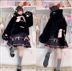 はれあめ ふわもこにゃんこーと コート ジャケット ふわふわ 猫 しっぽ はれあめ ふわもこにゃんこーと 量産型 コート ジャケット