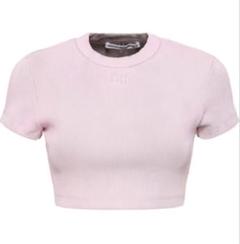 AlexanderWang 半袖クルーネック Tシャツ ピンク Alexander Wang アレキサンダーワン ロゴ刺繍 タイダイ染 半袖 T