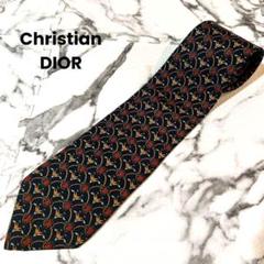 美品☆Christian Dior 花柄 ネクタイ　シルク100%